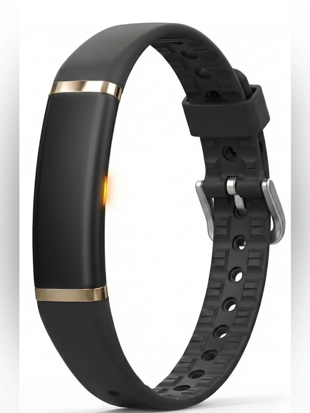 NIB Fit VII Black Fitness Activity Tracker with Gold Accents Smartwatch Wearable